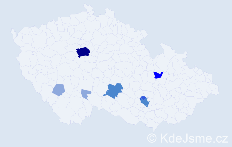 Příjmení: 'Steindlová', počet výskytů 18 v celé ČR