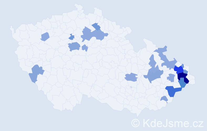 Příjmení: 'Dorociaková', počet výskytů 55 v celé ČR