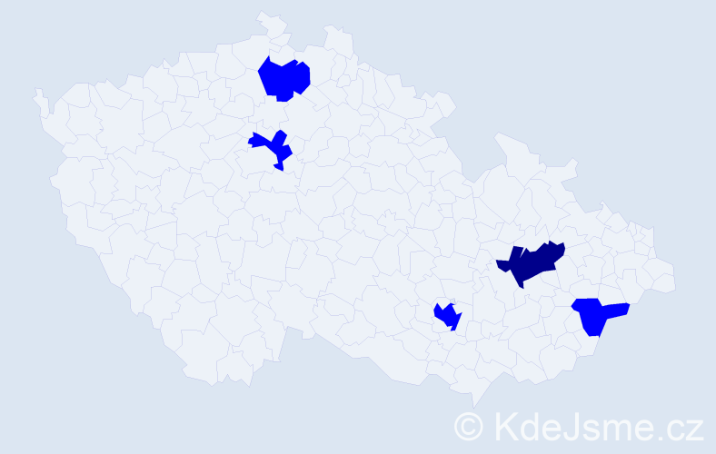 Příjmení: 'Karczub', počet výskytů 6 v celé ČR