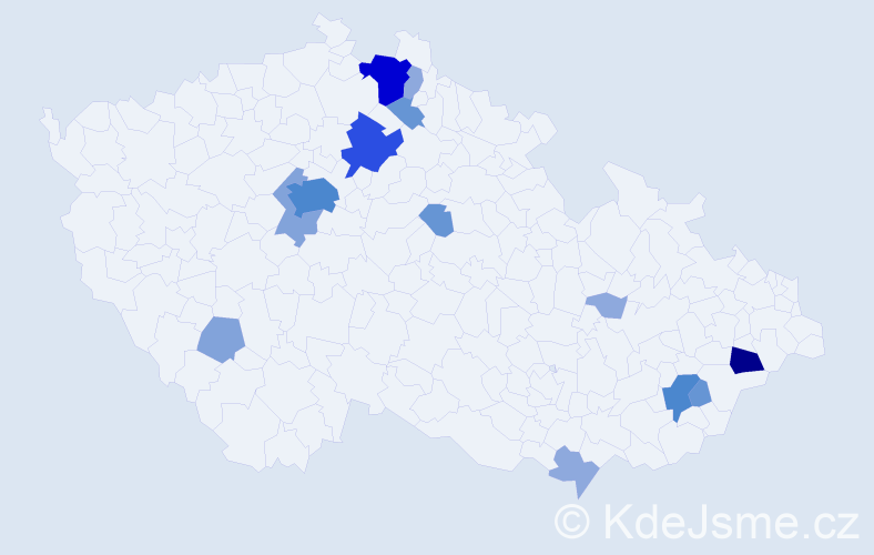 Příjmení: 'Knéblová', počet výskytů 44 v celé ČR
