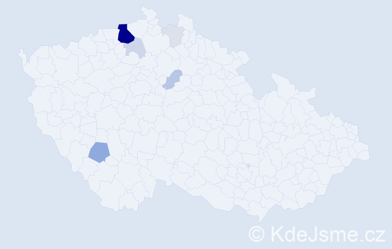 Příjmení: 'Verbný', počet výskytů 26 v celé ČR