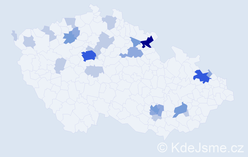 Příjmení: 'Klemmová', počet výskytů 53 v celé ČR