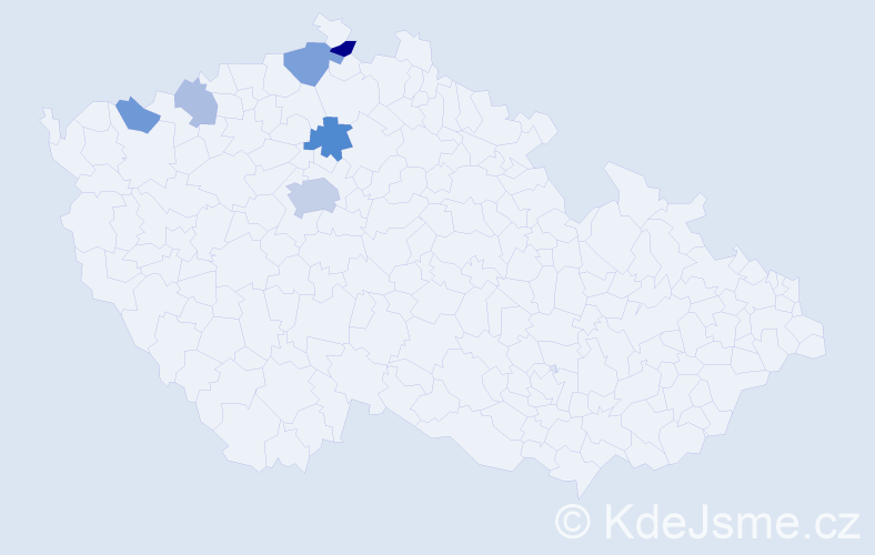 Příjmení: 'Rohde', počet výskytů 14 v celé ČR