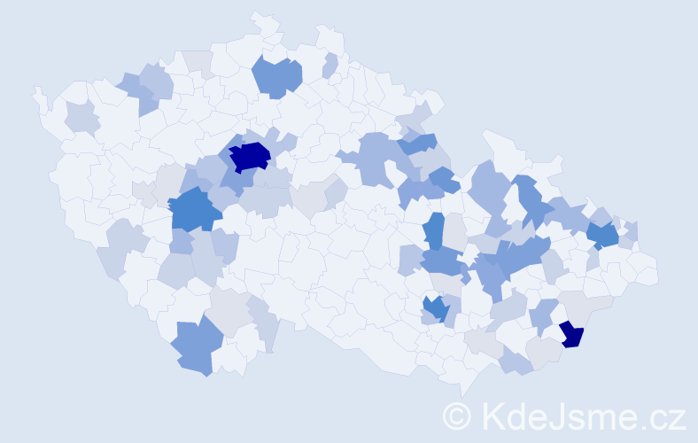 Příjmení: 'Krahulec', počet výskytů 302 v celé ČR