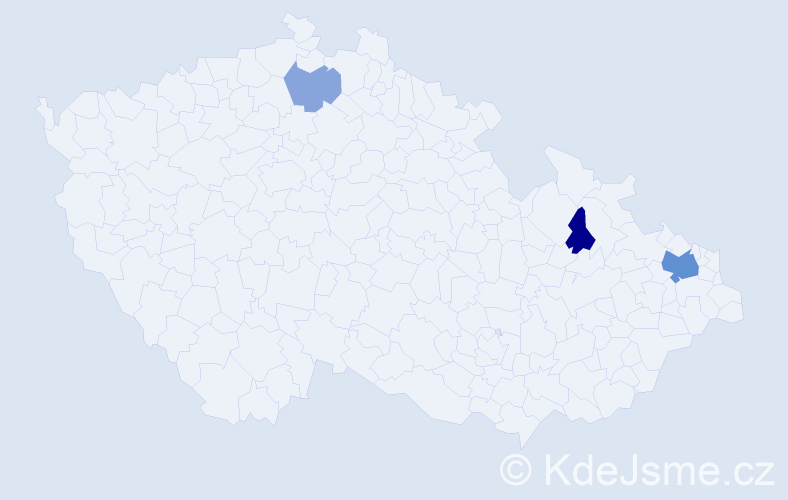 Příjmení: 'Kubiczová', počet výskytů 7 v celé ČR