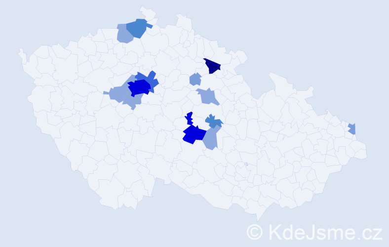 Příjmení: 'Cajska', počet výskytů 38 v celé ČR