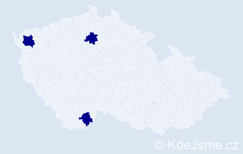 Příjmení: 'Biohlávek', počet výskytů 3 v celé ČR