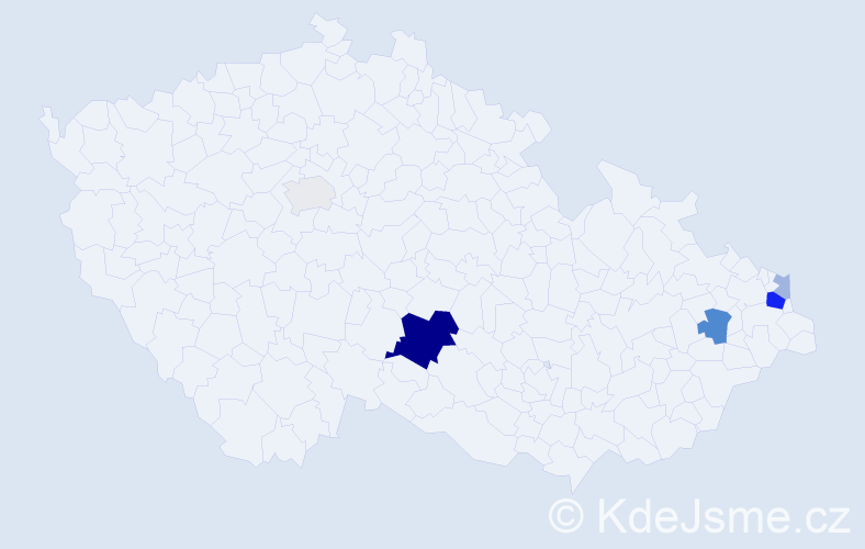 Příjmení: 'Gardlová', počet výskytů 16 v celé ČR