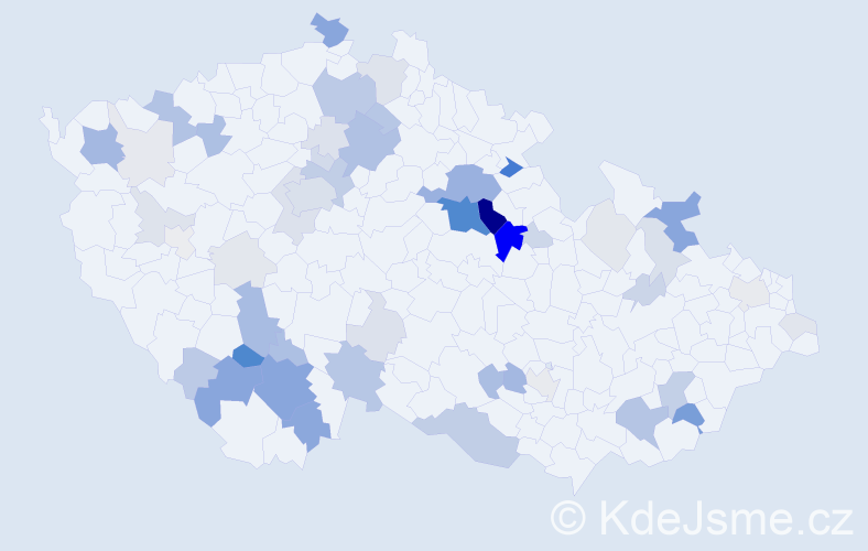 Příjmení: 'Sháněl', počet výskytů 182 v celé ČR