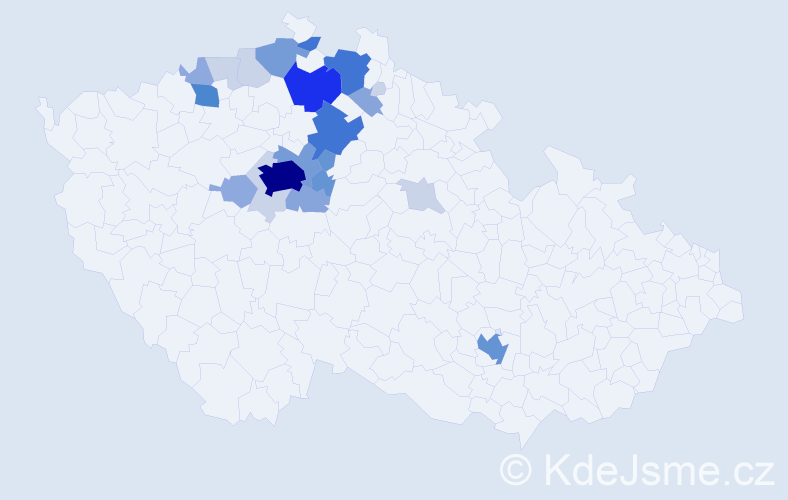 Příjmení: 'Prkno', počet výskytů 87 v celé ČR