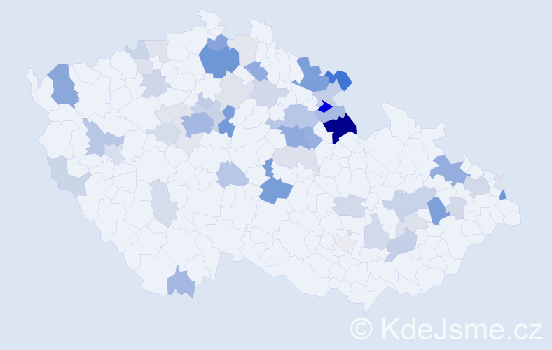 Příjmení: 'Jablonský', počet výskytů 147 v celé ČR