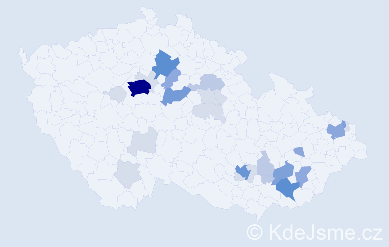 Příjmení: 'Nevyjel', počet výskytů 87 v celé ČR