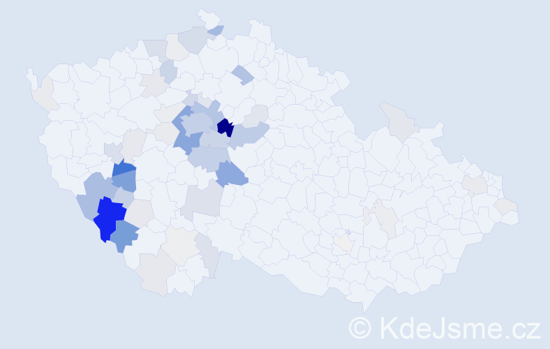 Příjmení: 'Hozmanová', počet výskytů 209 v celé ČR