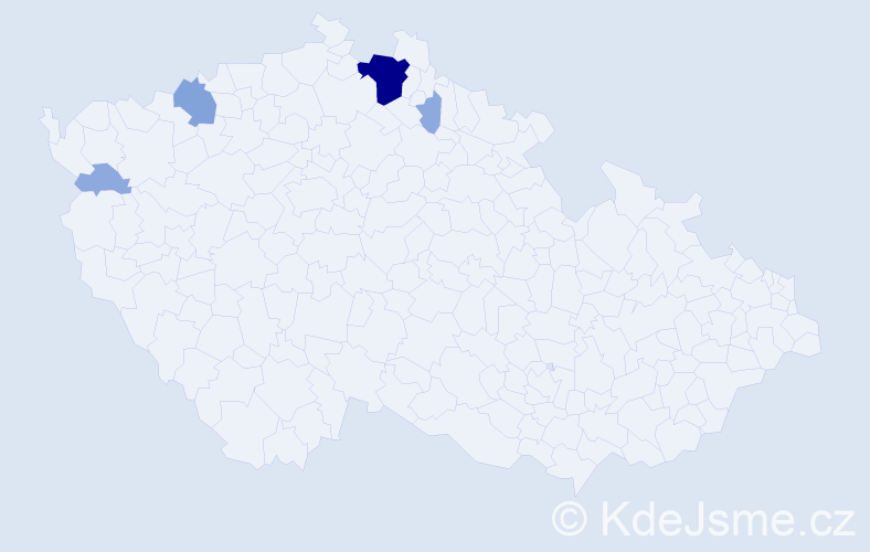 Příjmení: 'Preibisch', počet výskytů 19 v celé ČR
