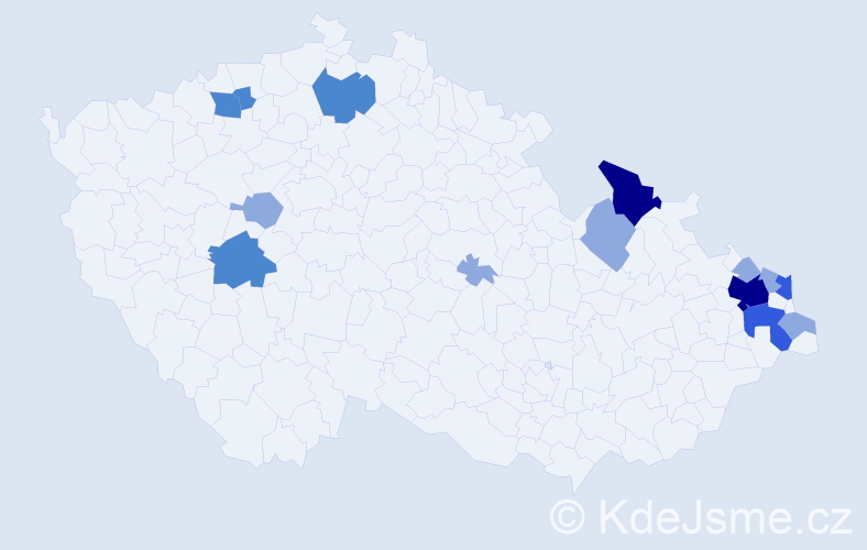 Příjmení: 'Polaček', počet výskytů 31 v celé ČR