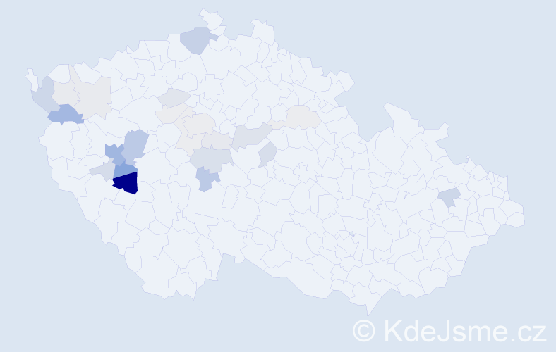 Příjmení: 'Čubr', počet výskytů 63 v celé ČR