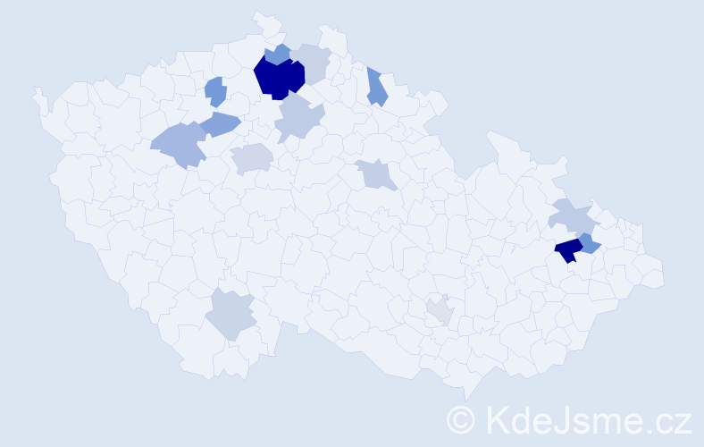 Příjmení: 'Efflerová', počet výskytů 27 v celé ČR