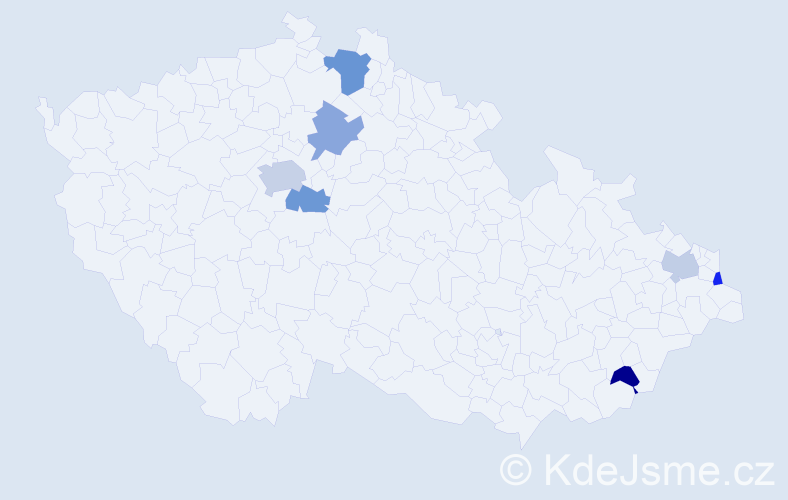 Příjmení: 'Lago', počet výskytů 10 v celé ČR