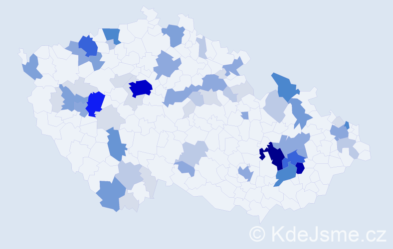 Příjmení: 'Gabor', počet výskytů 235 v celé ČR