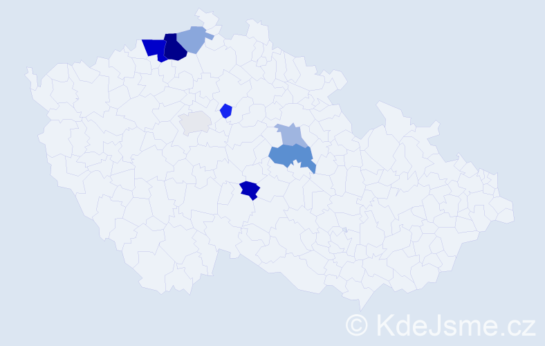 Příjmení: 'Rehnová', počet výskytů 18 v celé ČR