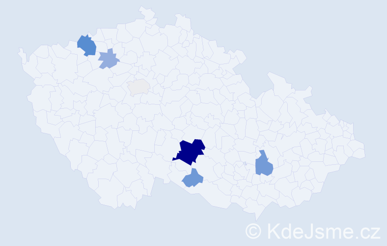 Příjmení: 'Kalay', počet výskytů 19 v celé ČR