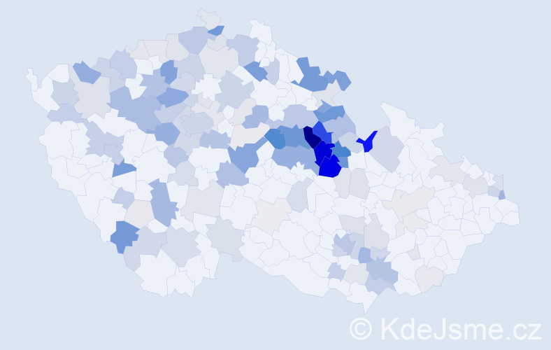 Příjmení: 'Záleská', počet výskytů 526 v celé ČR