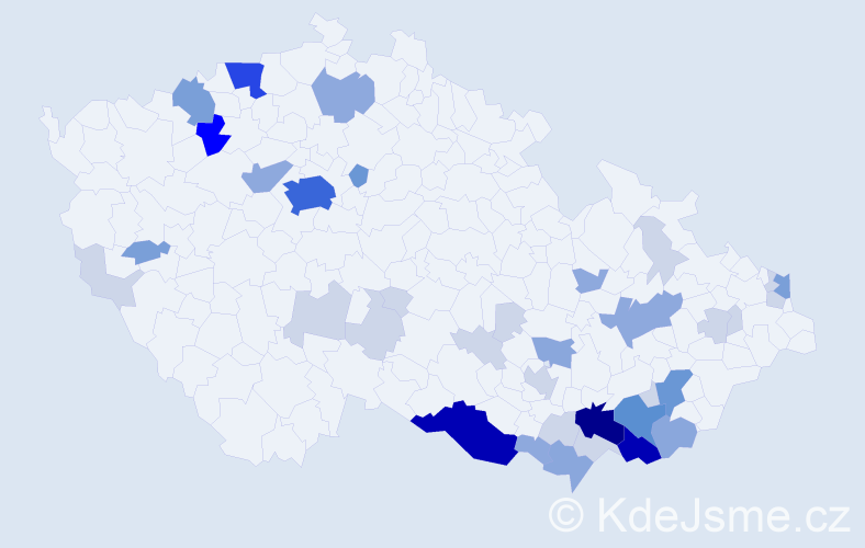 Příjmení: 'Malárová', počet výskytů 130 v celé ČR