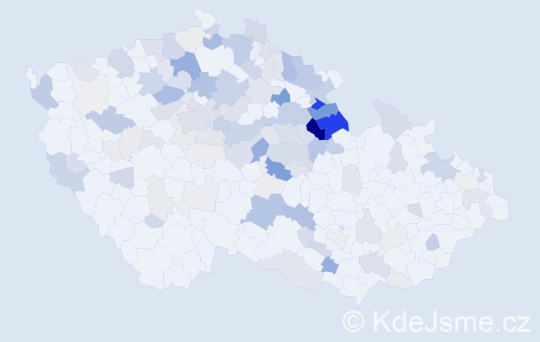 Příjmení: 'Plašilová', počet výskytů 409 v celé ČR