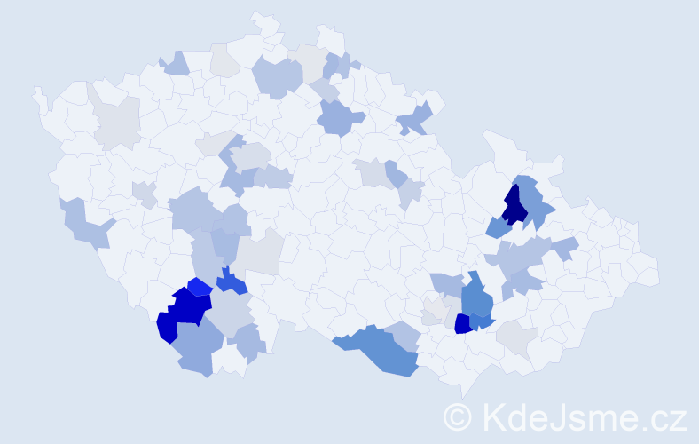 Příjmení: 'Raušerová', počet výskytů 142 v celé ČR