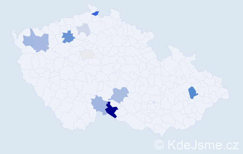 Příjmení: 'Kudrfalec', počet výskytů 31 v celé ČR