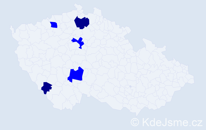 Příjmení: 'Hullová', počet výskytů 7 v celé ČR