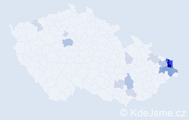 Příjmení: 'Bonczková', počet výskytů 84 v celé ČR