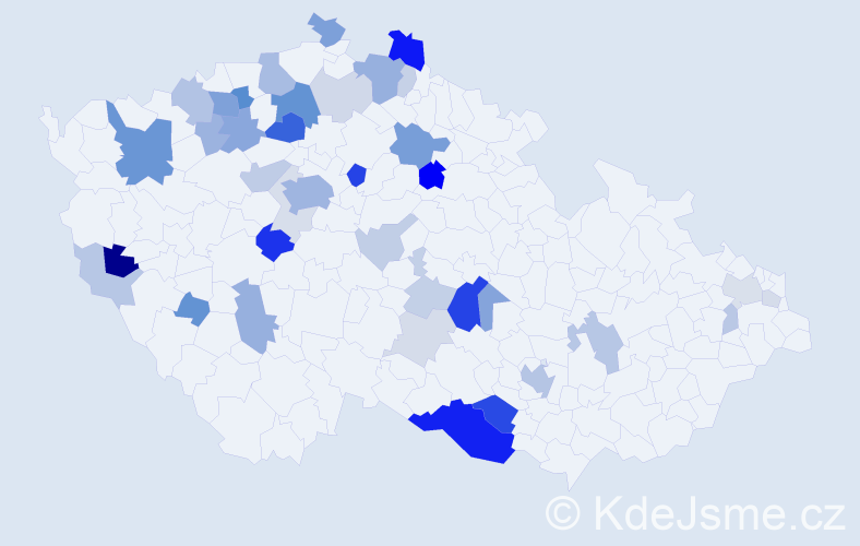 Příjmení: 'Vejlupek', počet výskytů 124 v celé ČR