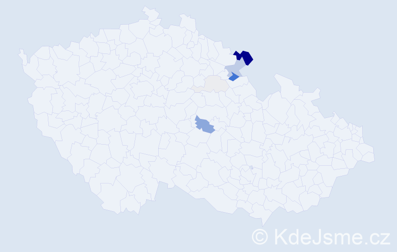 Příjmení: 'Kinlová', počet výskytů 24 v celé ČR