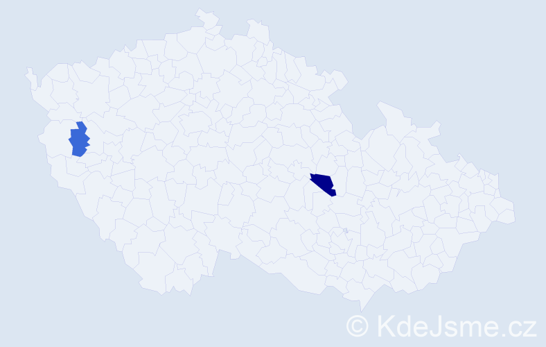 Příjmení: 'Potts', počet výskytů 3 v celé ČR