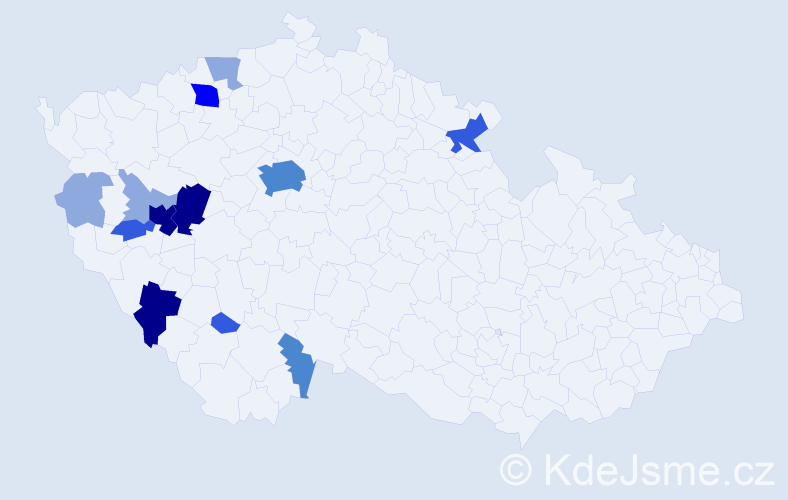 Příjmení: 'Dach', počet výskytů 35 v celé ČR