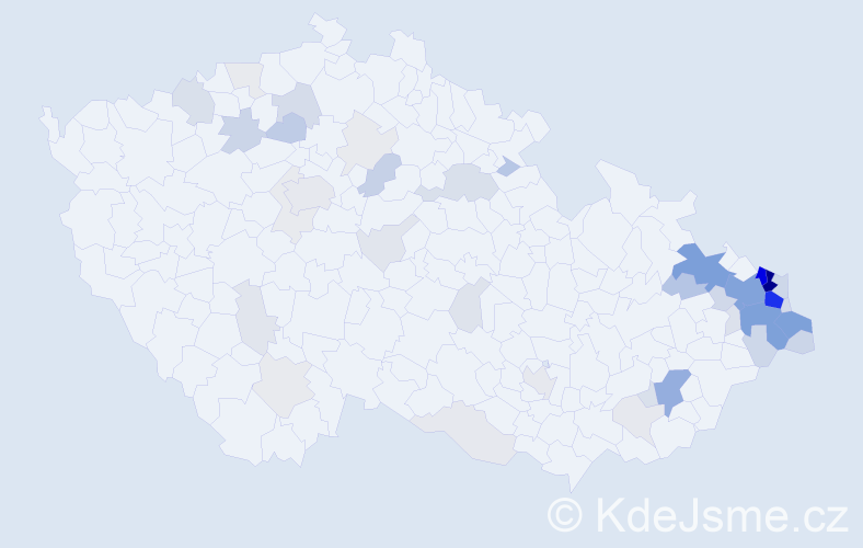 Příjmení: 'Vicherek', počet výskytů 196 v celé ČR
