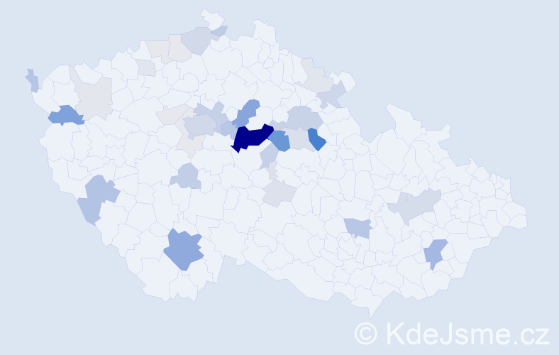 Příjmení: 'Klepalová', počet výskytů 119 v celé ČR