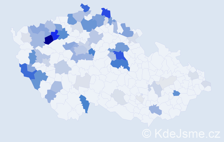 Příjmení: 'Kocková', počet výskytů 220 v celé ČR