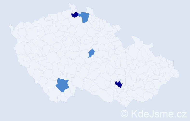 Příjmení: 'Pray', počet výskytů 9 v celé ČR