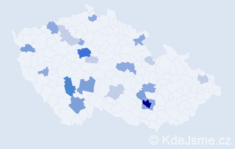 Příjmení: 'Fišáková', počet výskytů 59 v celé ČR