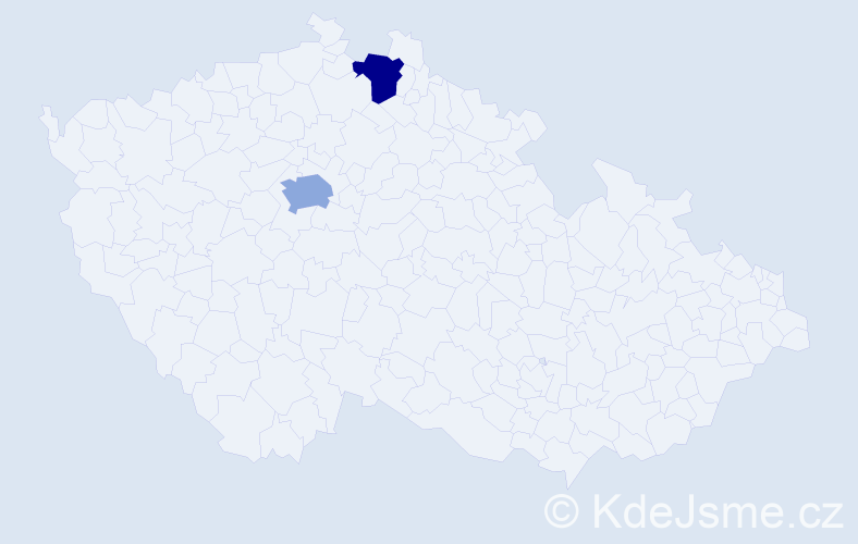Příjmení: 'Kostelac', počet výskytů 7 v celé ČR