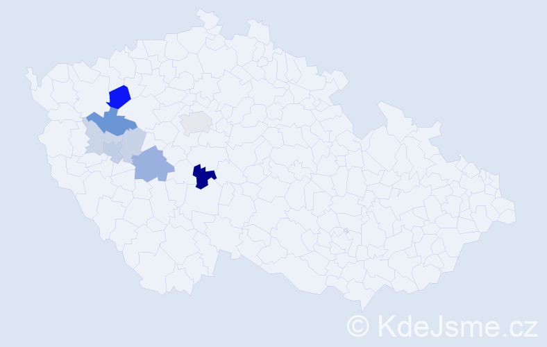 Příjmení: 'Daliman', počet výskytů 20 v celé ČR