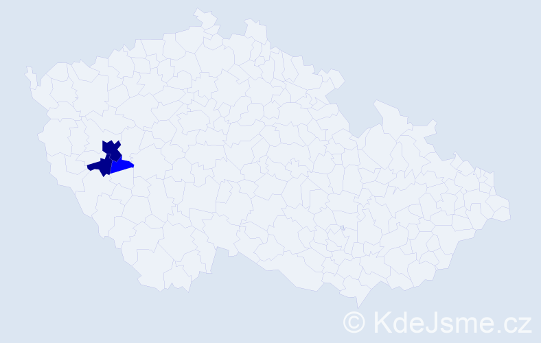 Příjmení: 'Šertlová', počet výskytů 5 v celé ČR