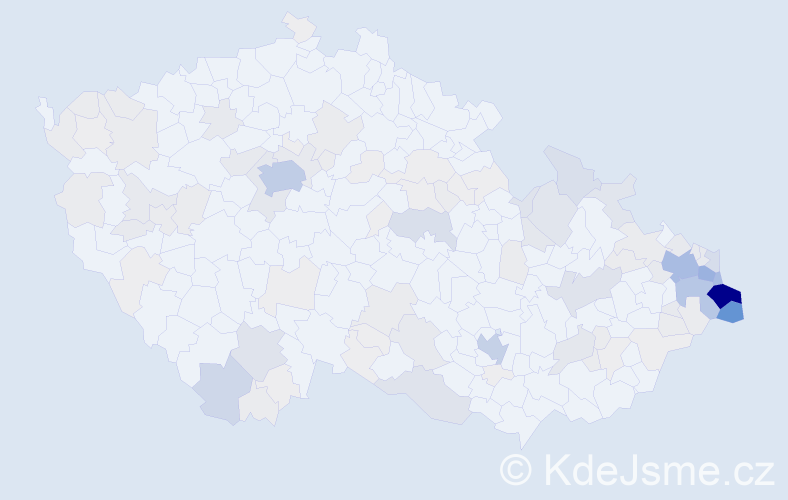 Příjmení: 'Turoň', počet výskytů 544 v celé ČR