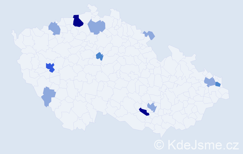 Příjmení: 'Hubinská', počet výskytů 23 v celé ČR