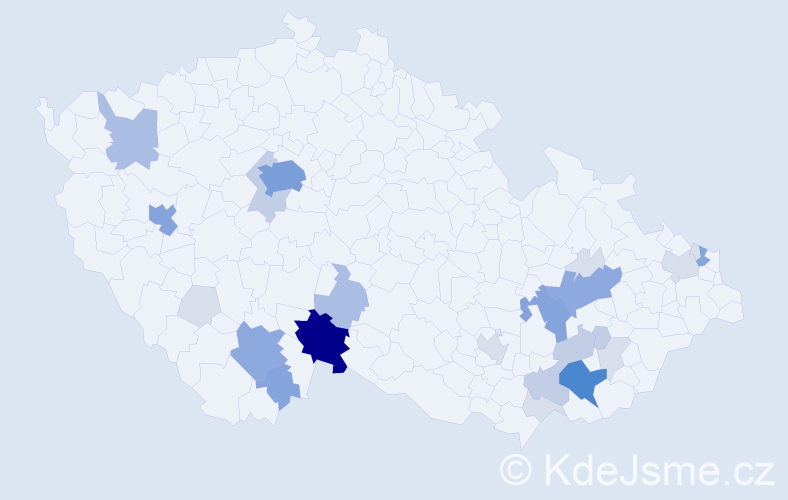 Příjmení: 'Drobil', počet výskytů 86 v celé ČR