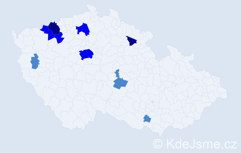 Příjmení: 'Bittermannová', počet výskytů 17 v celé ČR