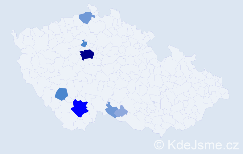 Příjmení: 'Klivanová', počet výskytů 21 v celé ČR