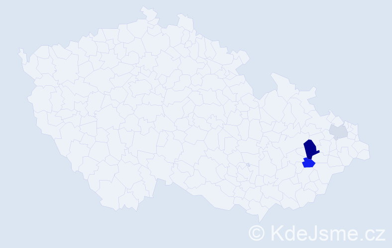 Příjmení: 'Černotská', počet výskytů 5 v celé ČR